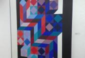 Víctor Vasarely (Hungría-Francia): Tridim-L. Acrílico sobre tela. 220 x 160 cm.