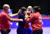 Danielqa mantuvo a Cuba en la palestra olímpica y todos la felicitaron. Fotos: Unión Latinoamericana de Tenis de Mesa.