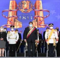 Maduro durante un acto de parada militar para conmemorar los 209 años de la Firma del Acta de la Independencia de Venezuela y día de la Fuerza Armada Nacional B.