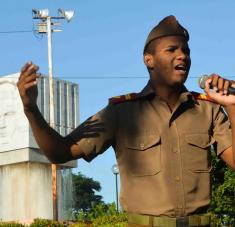 Momento cultural del acto de reedición de la Caravana de la libertad, en el aniversario 63 del histórico recorrido de la caravana del Ejército Rebelde, dirigida por Fidel Castro, desde Santiago de Cuba hasta La Habana. Santiago de Cuba, 2 de enero de 2022. ACN FOTO/Miguel RUBIERA JUSTIZ