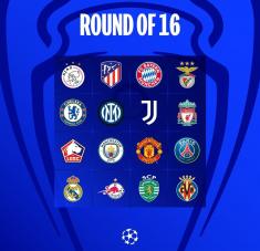 Cuatro Clubes de la Premier inglesa y tres de la española sobresalen entre los agraciados a octavos de final. 