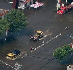 El tifón In-fa provocó severas inundaciones a su paso por la provincia china de Henan. Foto: Xinhua