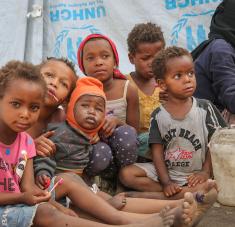 Según estimaciones de la organización, actualmente en el país hay 2,3 millones de menores que padecen desnutrición aguda y 400.000 están en "riesgo inminente de muerte". Foto: Acnur.