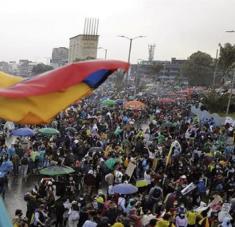 Desde el 28 de abril se vienen llevando a cabo movilizaciones en las principales ciudades del país contra el presidente Duque. Foto: EFE