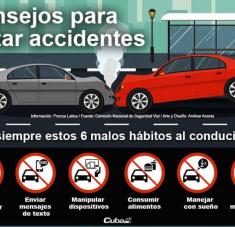 Infografía consejos para evitar accidente cuba