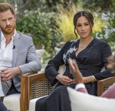 La esposa del príncipe Enrique concedió una entrevista a Oprah Winfrey en la que compartió detalles de cómo se sintió al ser parte de la corona británica. Foto: AP. 