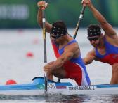Serguey y Fernando materializaron el tiempo más rápido de una canoa biplaza en el contexto olímpico. Foto: Cortesía del colega Jesús Muñoz. 