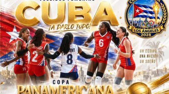 Poster sobre participación voleibolistas cubanas en XXIII Copa Panamericana, en México