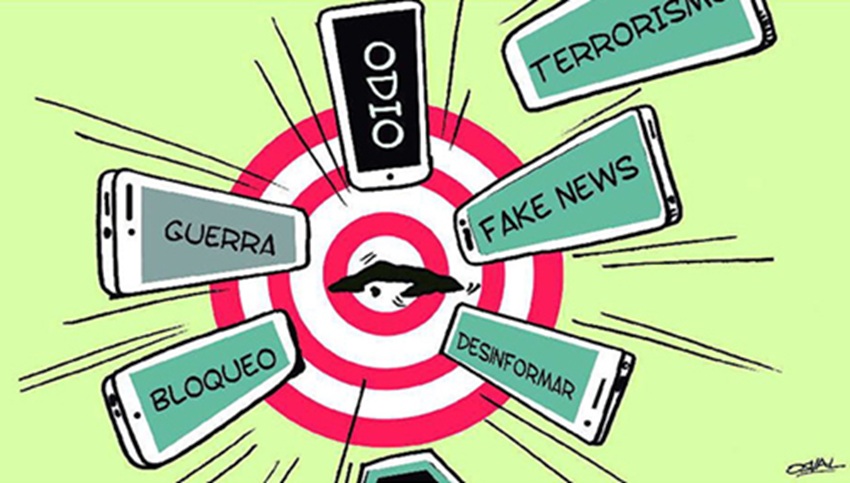 ilustración de guerra mediática contra Cuba