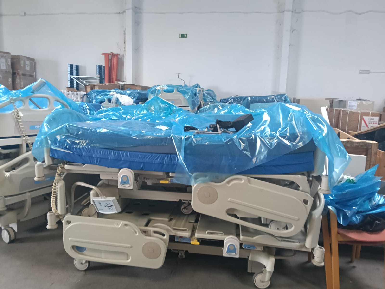 Camas eléctricas de hospital.