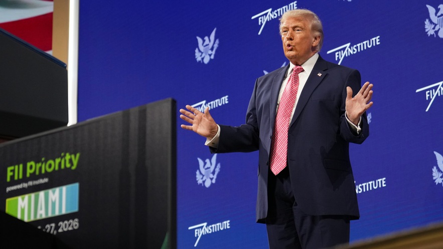 Donald Trump ayer en el Future Investment Initiative