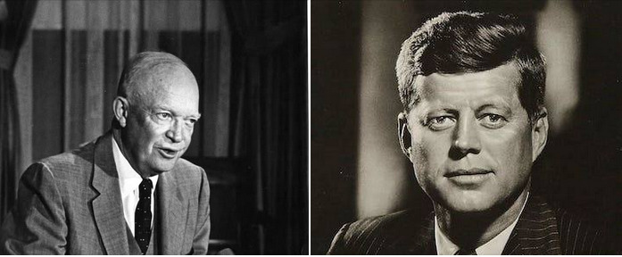Fotomontaje: Dwight D. Eisenhower y John F. Kennedy