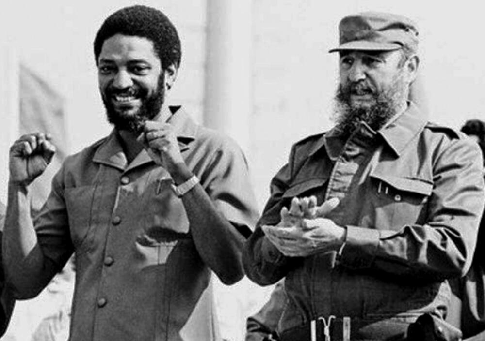 Maurice Bishop y Fidel Castro