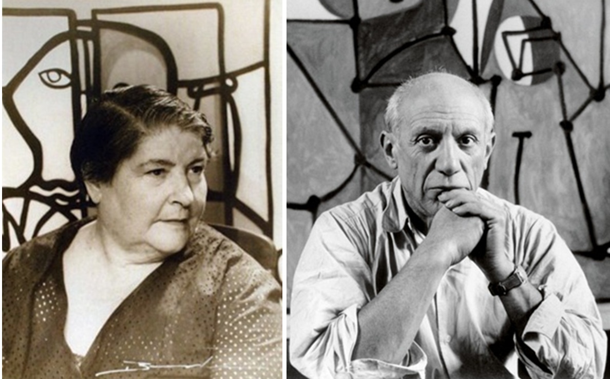 Díptico con fotos de Amelia Peláez y Pablo Picasso