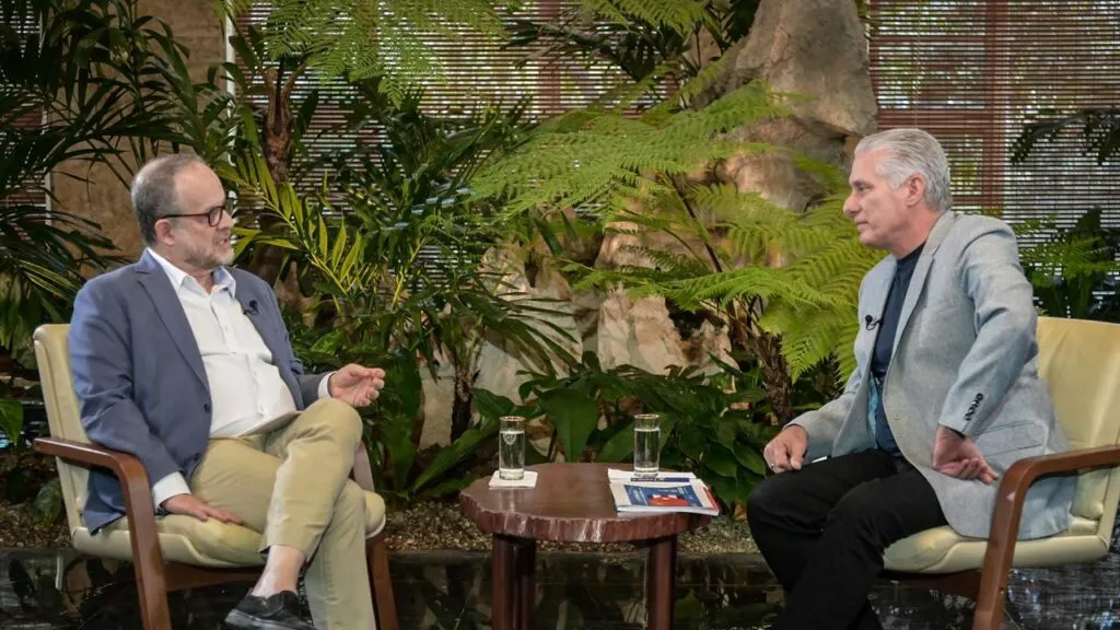 Miguel Díaz-Canel en entrevista con el periodista brasileño Breno Altman.