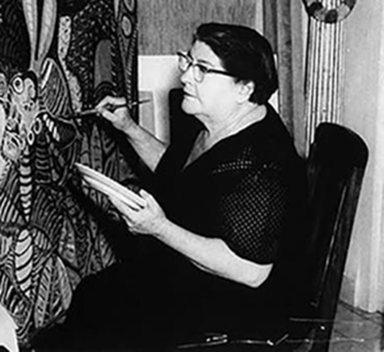 Amelia Peláez pintando