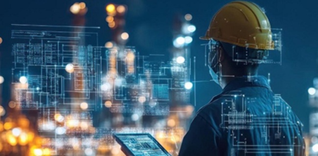  Illustrative image alluding to a worker with new technologies