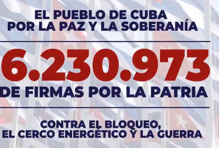 Más de seis millones de firmas reafirman posición de Cuba por la paz