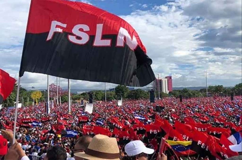 Bandera del FSLN hondea por aniversario 47 del triunfo de la Revolución Popular Sandinista