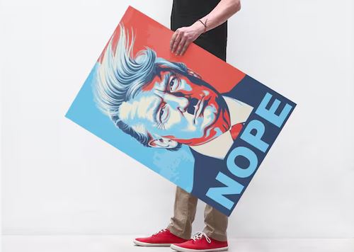 Protest poster against Trump. No to fascism