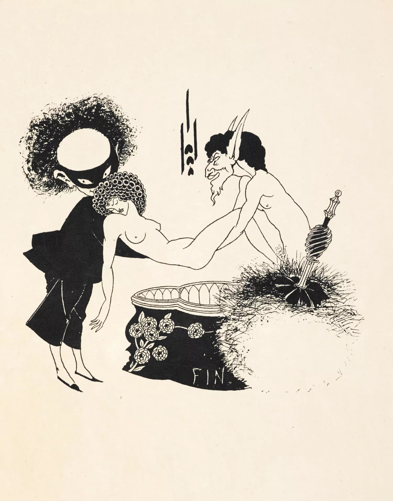 Dibujo de Aubrey Beardsley para obra Salomé de Oscar Wilde