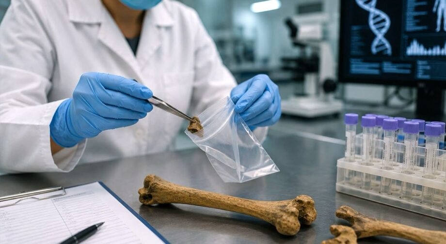 Análisis de genética forense a muestra de hueso