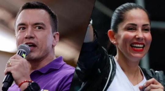 Montaje combinado entre los candidatos a la presidencia de Ecuador que participarán en la segunda vuelta. El presidente ecuatoriano, Daniel Noboa, (izq.) y la candidata correísta, Luisa González, (der.) France 24