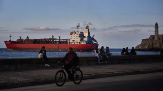Ship entering Havana Bay.