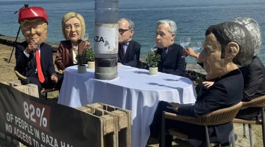 Protesta de OXfam contra el G7 y a favor de Gaza