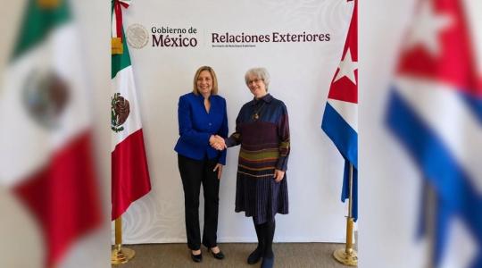 Encuentro de Josefina Vidal con subsecretaria para América Latina y el Caribe de la Cancillería, Raquel Serur