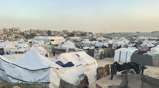 Campo de desplazados en Gaza.