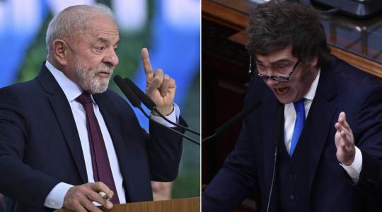 El presidente de Brasil, Luiz Inácio Lula da Silva, y el mandatario argentino Javier Milei. Foto: Tomas Cuesta / Stringer / Ton Molina