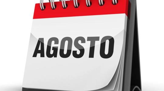 Hoja del almanaque correspondiente a Agosto