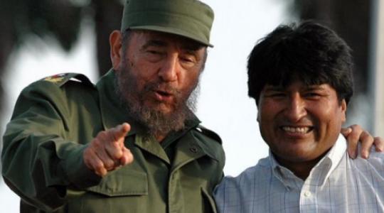 Fidel Castro y Evo Morales