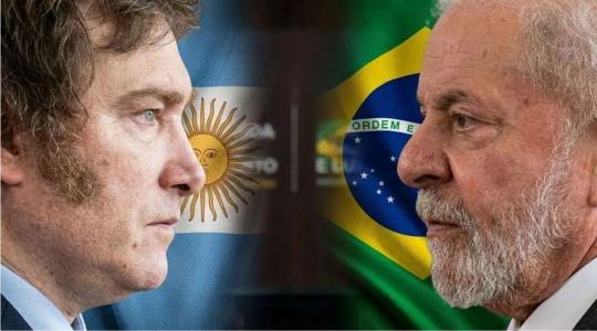 Fotomontaje de Javier Milei y Luiz Inácio Lula da Silva