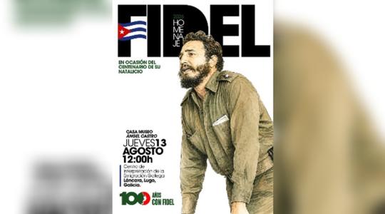 Cartel alusivo al centenario de Fidel Castro