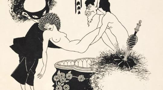 Dibujo de Aubrey Beardsley para obra Salomé de Oscar Wilde