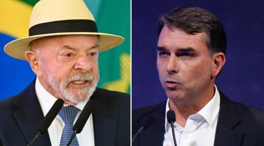 Fotomontaje de Lula y Flavio Bolsonaro