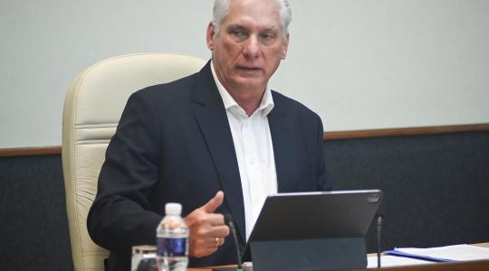 Miguel Díaz-Canel Bermúdez en encuentro con representantes de entidades económicas estatales