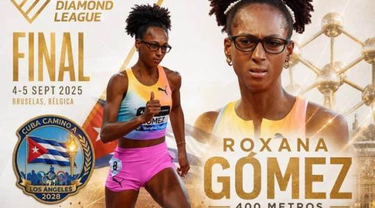 Roxana Gómez en la final de la Liga del Diamante de Atletismo 2026