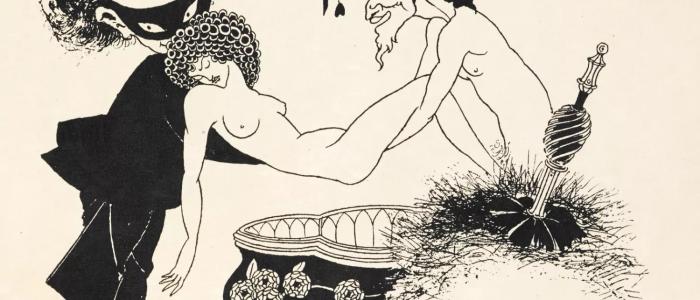 Dibujo de Aubrey Beardsley para obra Salomé de Oscar Wilde