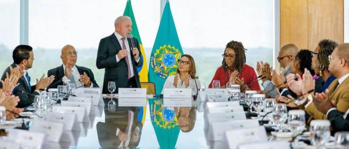 Lula reunido con evangélicos en el Palacio Panalto